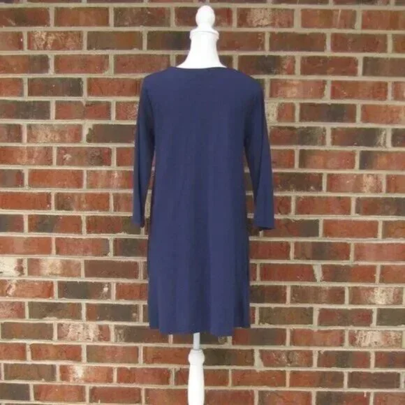 NWT Ripley Rader A line navy blue v neck Size 4 dress has pockets luxury style - Picture 4 of 6
